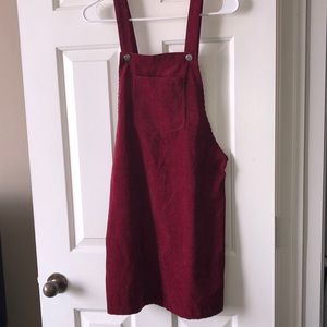 Burgundy overall dress